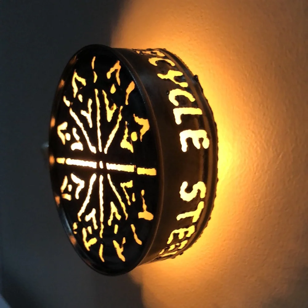 Nightlight made from Steel Can for Recycling